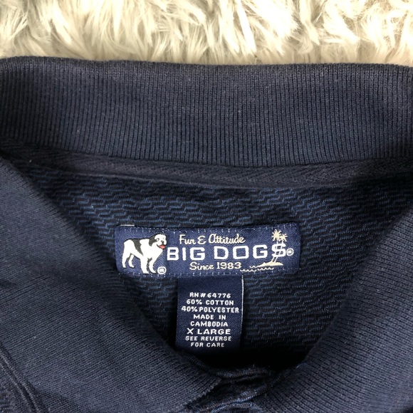 Big Dogs Shirts Big Dogs Logo Navy Blue Polo Shirt Xl Poshmark